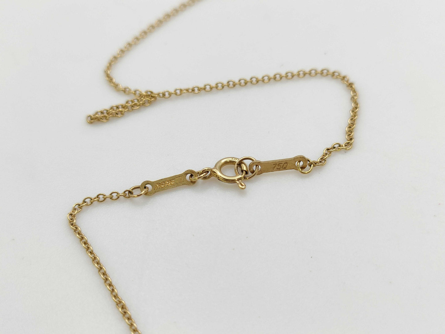 Tiffany&Co. Open Teardrop YG 750 3.8g Necklace 