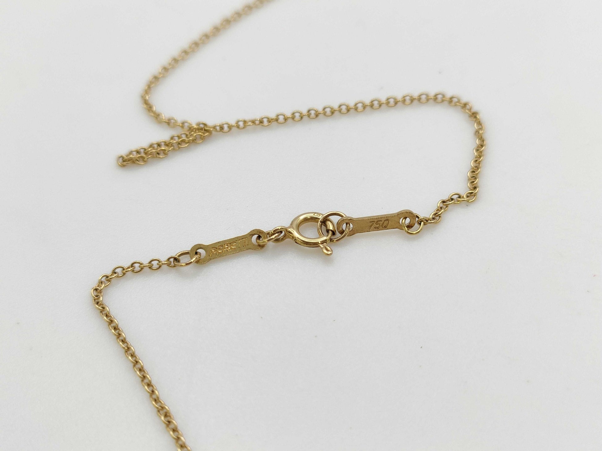 Tiffany&Co. Open Teardrop YG 750 3.8g Necklace 