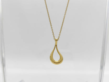 Tiffany&Co. Open Teardrop YG 750 3.8g Necklace 