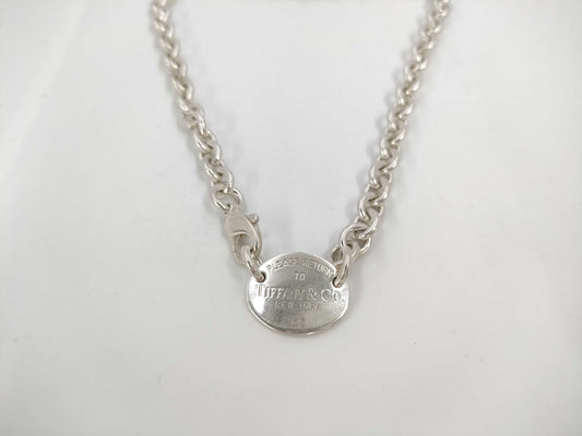 Tiffany & Co. Tiffany Necklace Return to Tiffany Oval Tag 925 Engraved Necklace