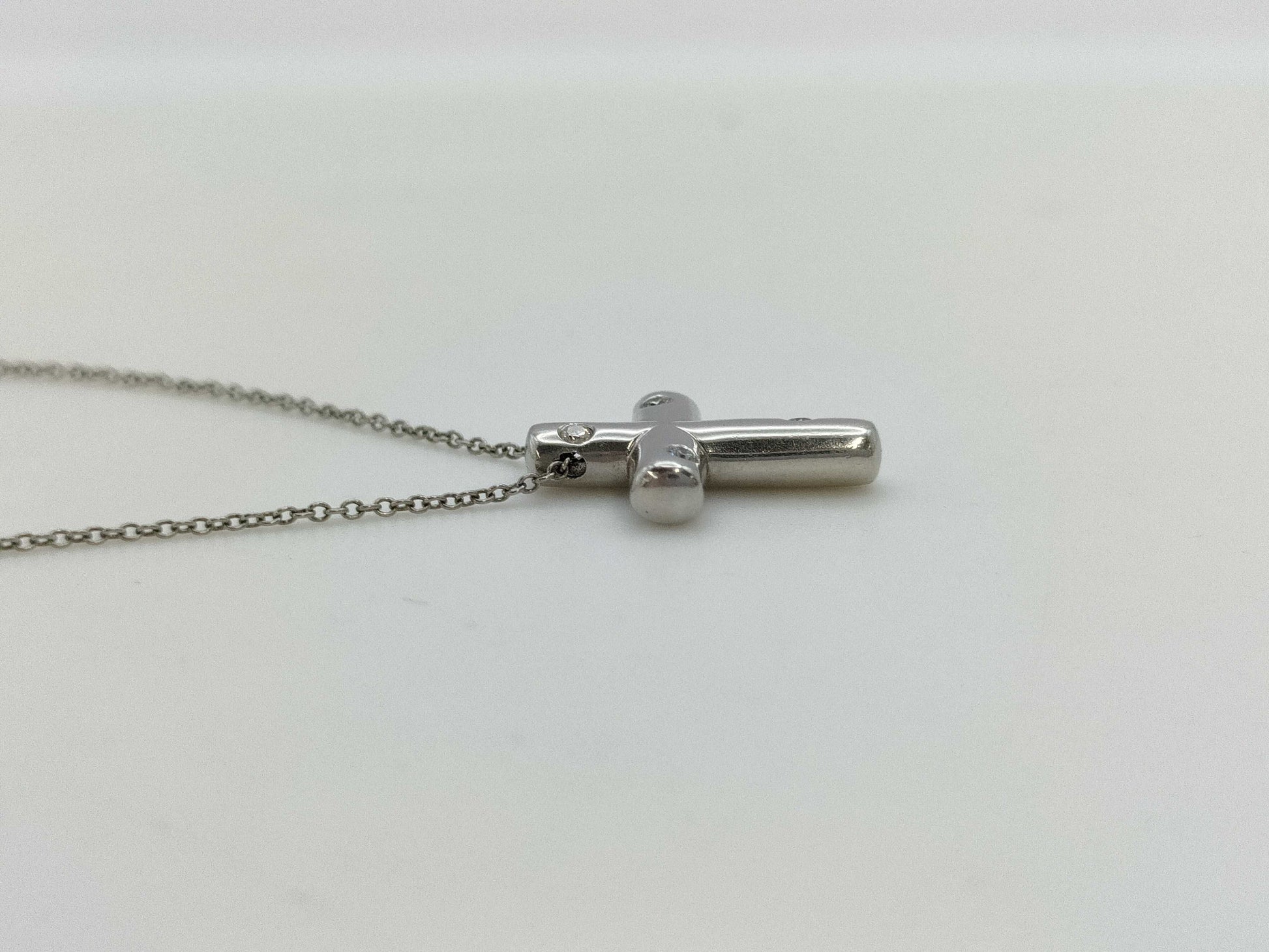 Tiffany&Co. Dots Cross 4PD PT950 6.7g Necklace 