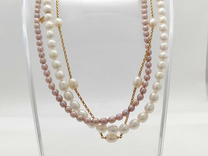 TASAKI M Charm 3-Strand Pearl K18 47.2g Necklace 