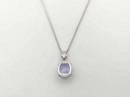Lavender Jade 3.60ct D0.03ct PT900/850 3.8g Necklace 