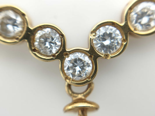 Pearl diameter approx. 8.7mm D0.48ct K18 3.6g necklace 