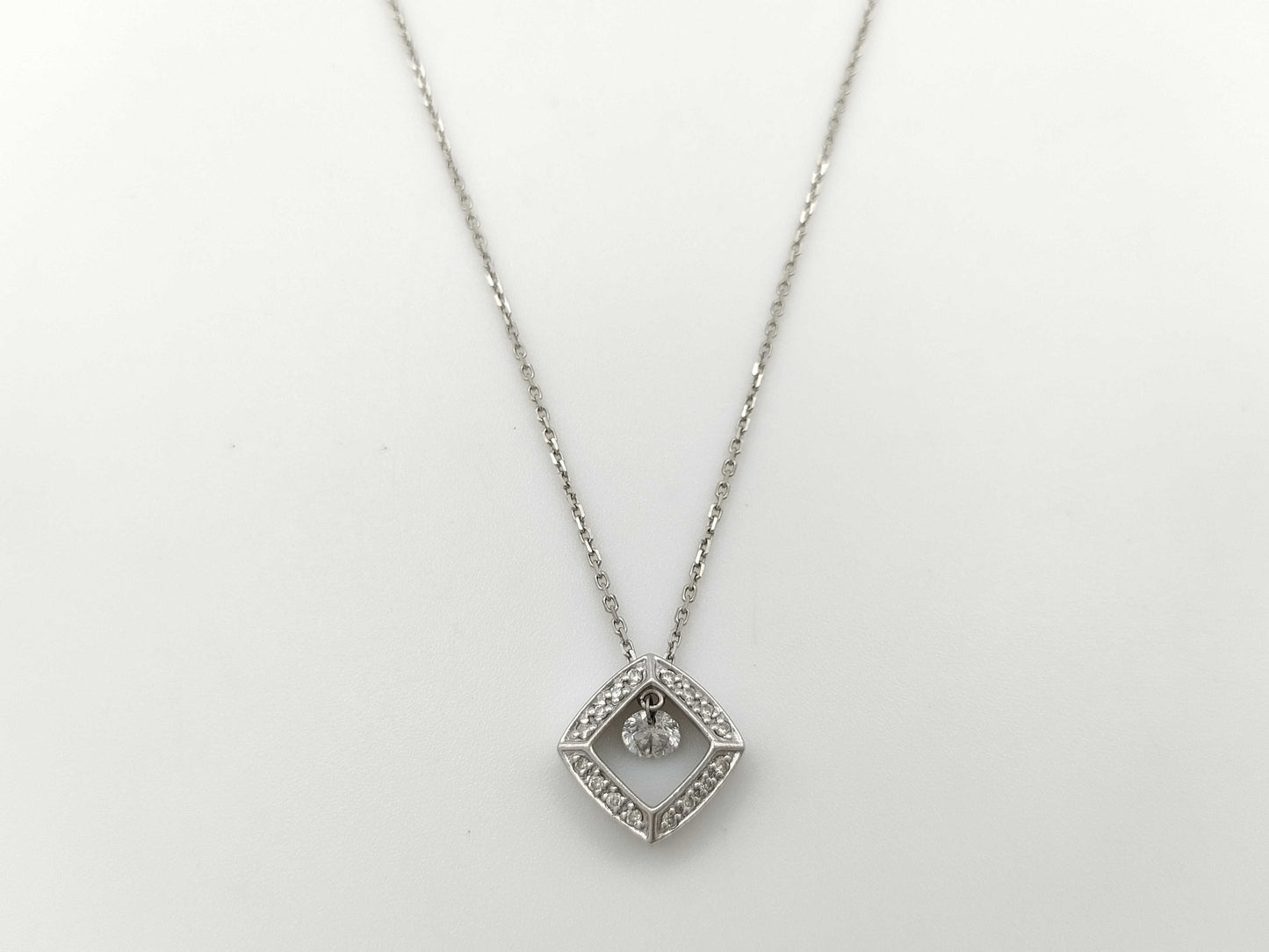 D0.30ct FD0.12ct PT900/850 5.6g Necklace 
