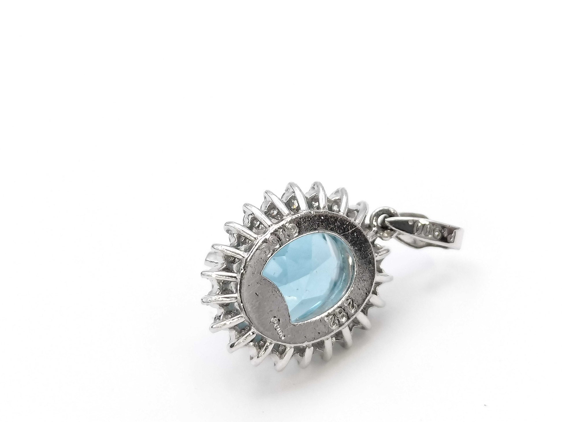 Colored Stone 2.82ct D0.12ct PT900 3.1g Pendant Top 