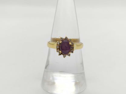 Star Ruby Diamond 750 4.1g Ring 