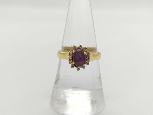 Star Ruby Diamond 750 4.1g Ring 