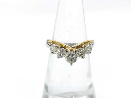 D1.01ct PT900/K18 5.8g Ring 
