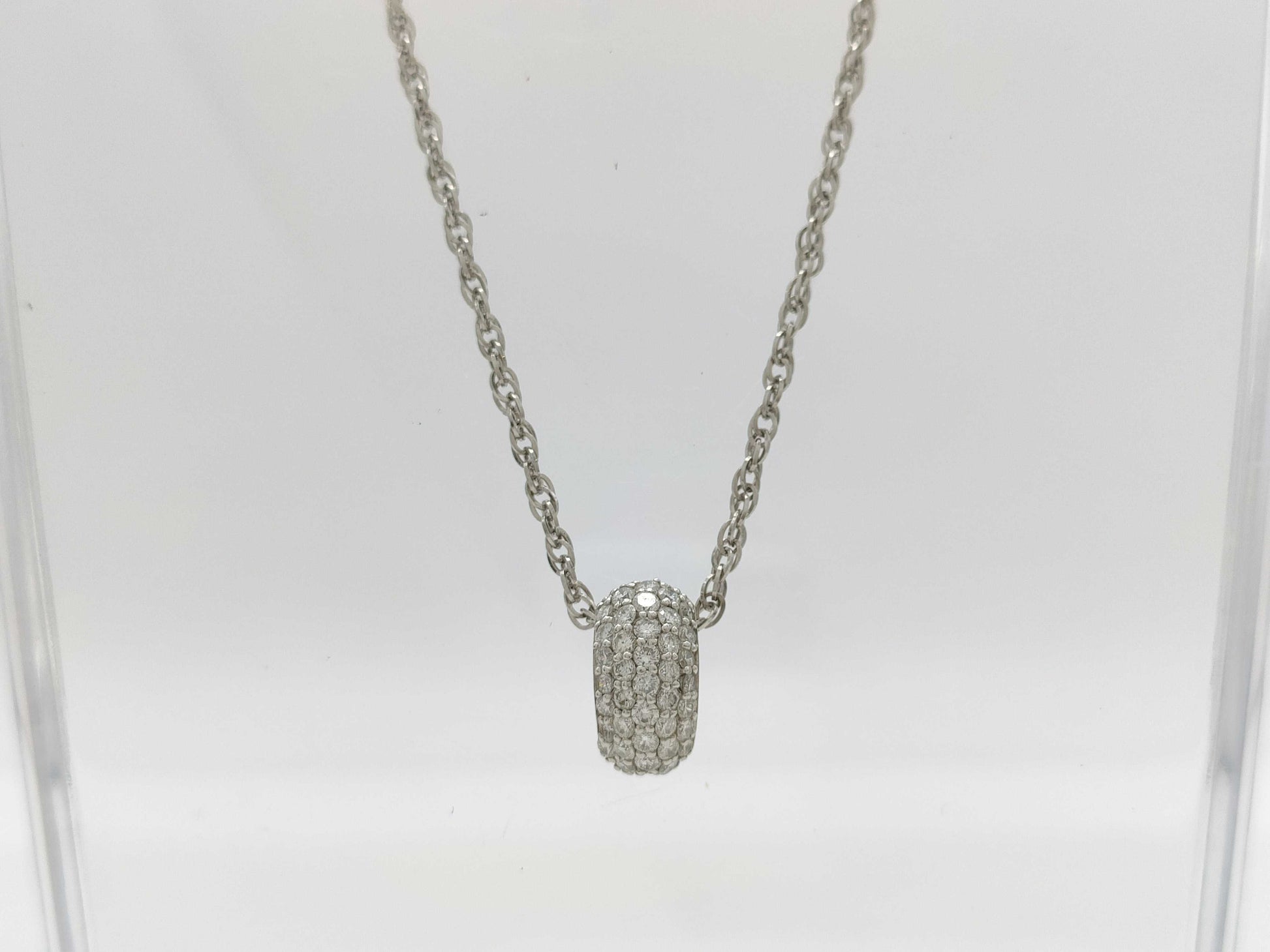 CELINE R0.03ct D0.58ct PT900/PT850 6.8g Necklace 