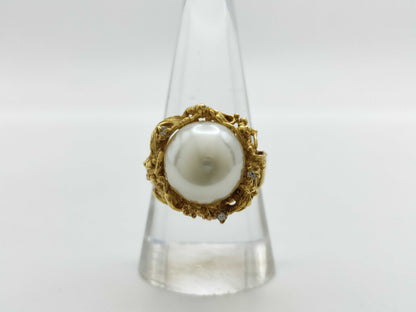 Pearl diameter approx. 11.9mm Diamond K18 8.9g ring 