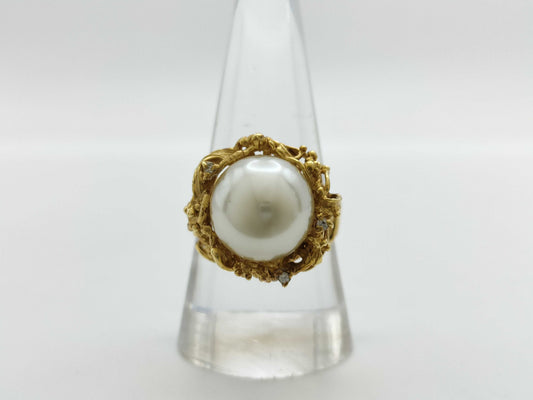 Pearl diameter approx. 11.9mm Diamond K18 8.9g ring 