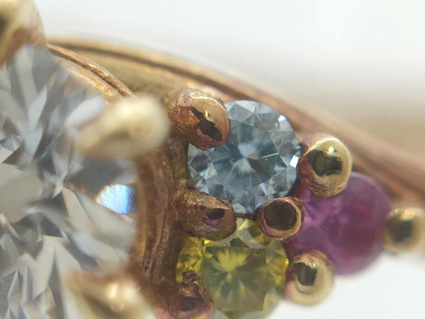 Disney Colored Stone Multi 0.056ct D0.255ct K18 2.6g Ring 