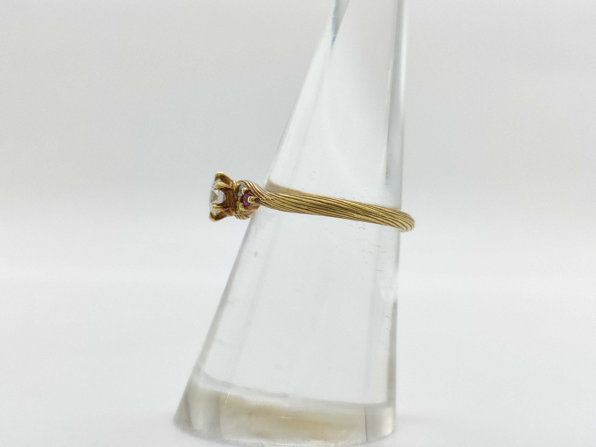 Disney Colored Stone Multi 0.056ct D0.255ct K18 2.6g Ring 