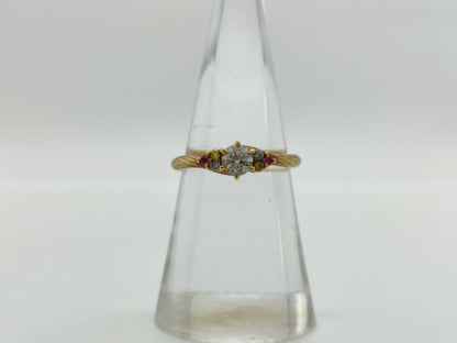 Disney Colored Stone Multi 0.056ct D0.255ct K18 2.6g Ring 