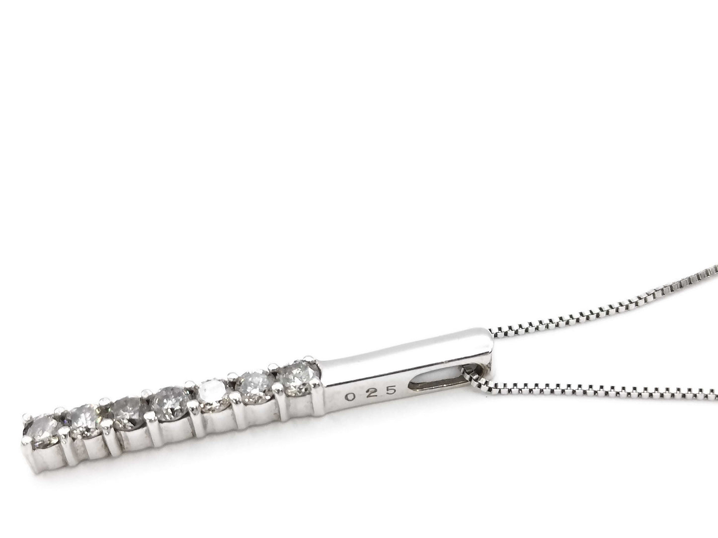 D0.25ct K18WG 1.7g Necklace 
