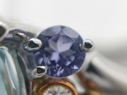 TASAKI AQ4.26ct Tanzanite D0.18ct PT900/K18 11.2g Ring 