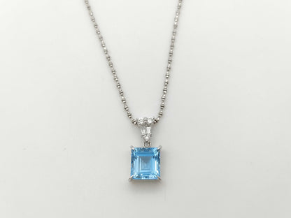AQ2.70ct D0.20ct K18WG 5.0g Necklace 