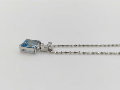 AQ2.70ct D0.20ct K18WG 5.0g Necklace 