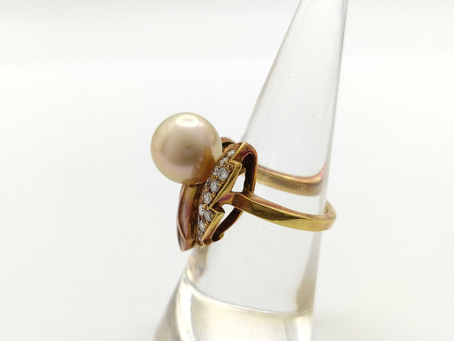 Pearl diameter approx. 10.3mm D0.32ct K18 9.8g ring 