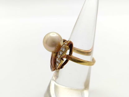 Pearl diameter approx. 10.3mm D0.32ct K18 9.8g ring 