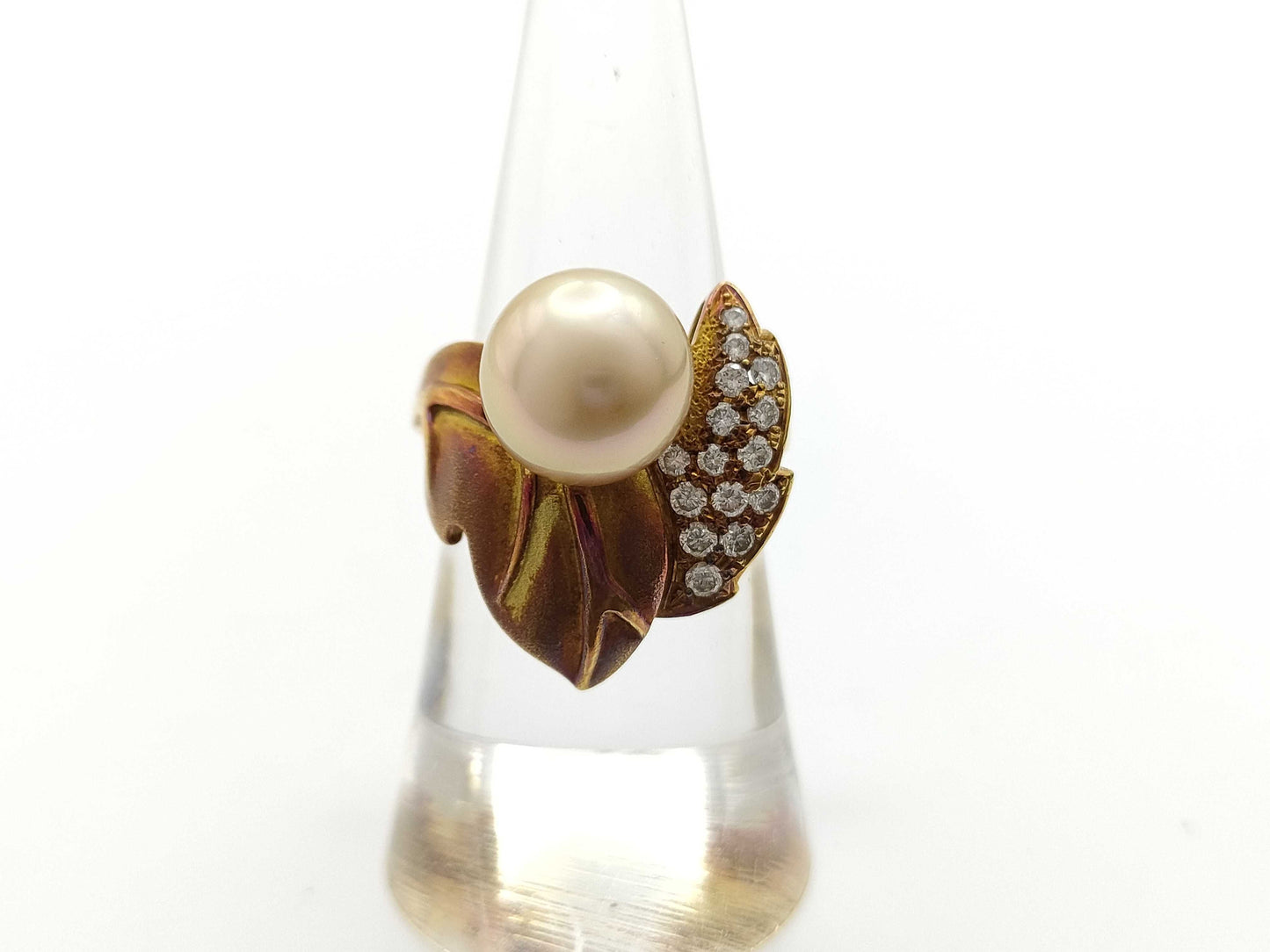 Pearl diameter approx. 10.3mm D0.32ct K18 9.8g ring 