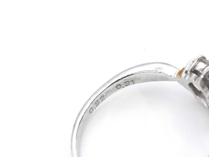 R0.52ct D0.31ct PT900/K18 4.0g Ring 