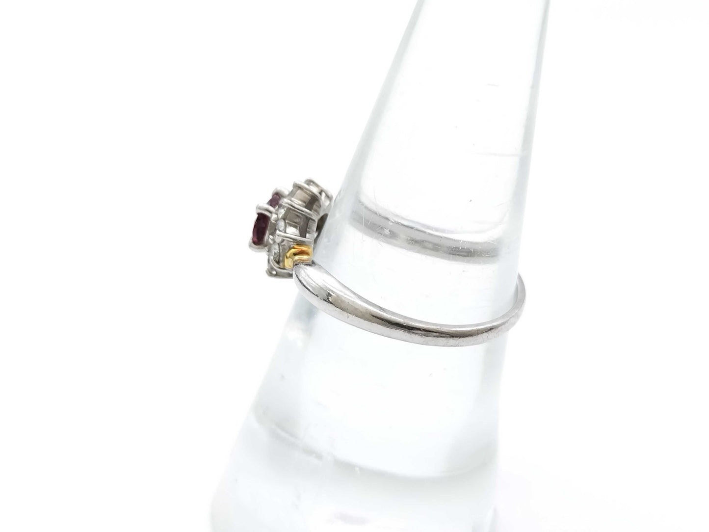 R0.52ct D0.31ct PT900/K18 4.0g Ring 