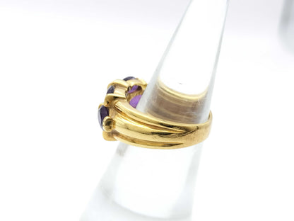 Amethyst 3.83ct D0.02ct K18 8.9g Ring 