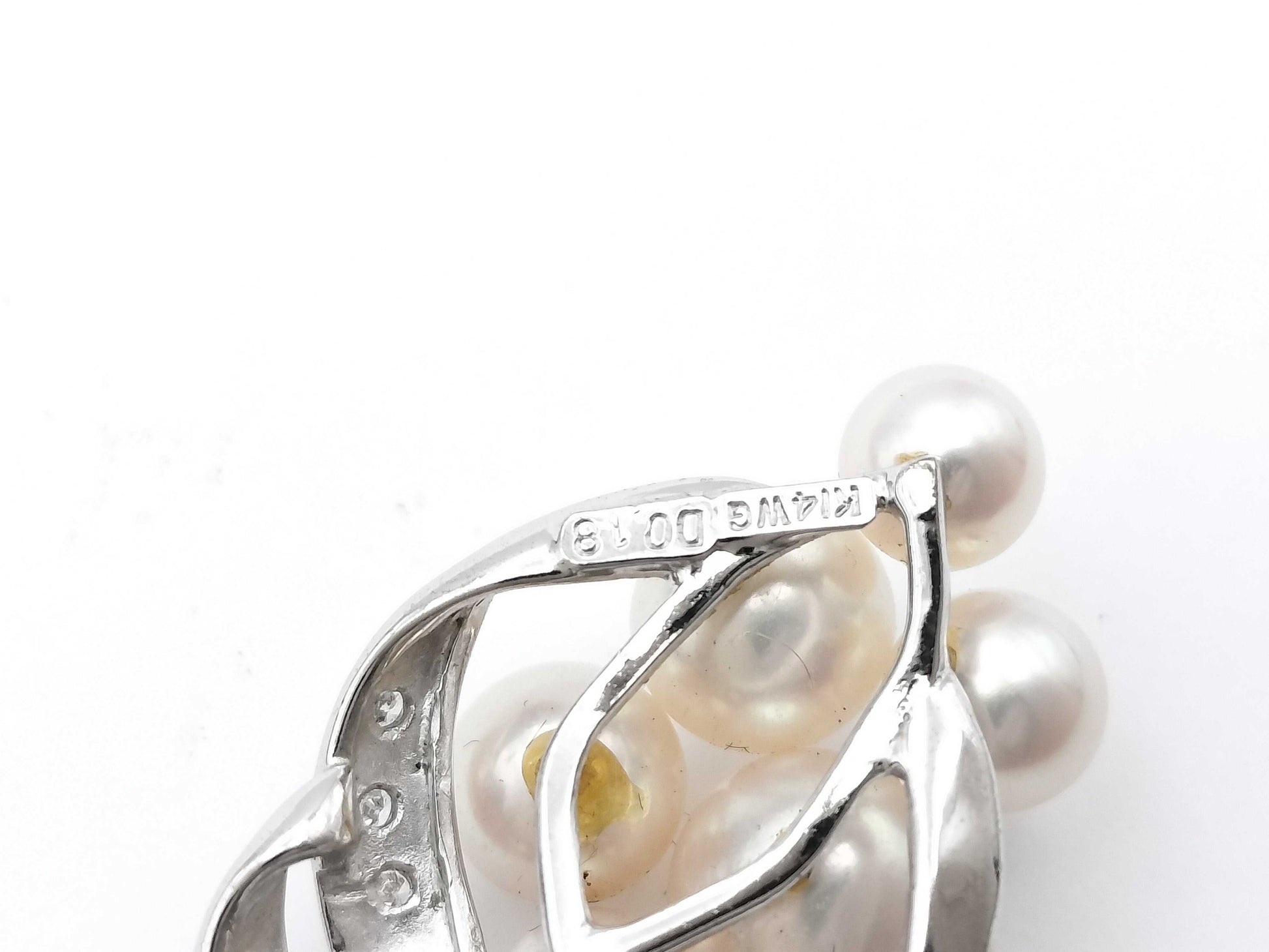 Pearl Diameter Approx. 5.3-7.6mm D0.18ct K14WG 6.6g Pendant Top 