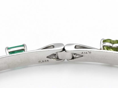 Colored Stone Multi PT900 21.3g Bracelet Bangle 