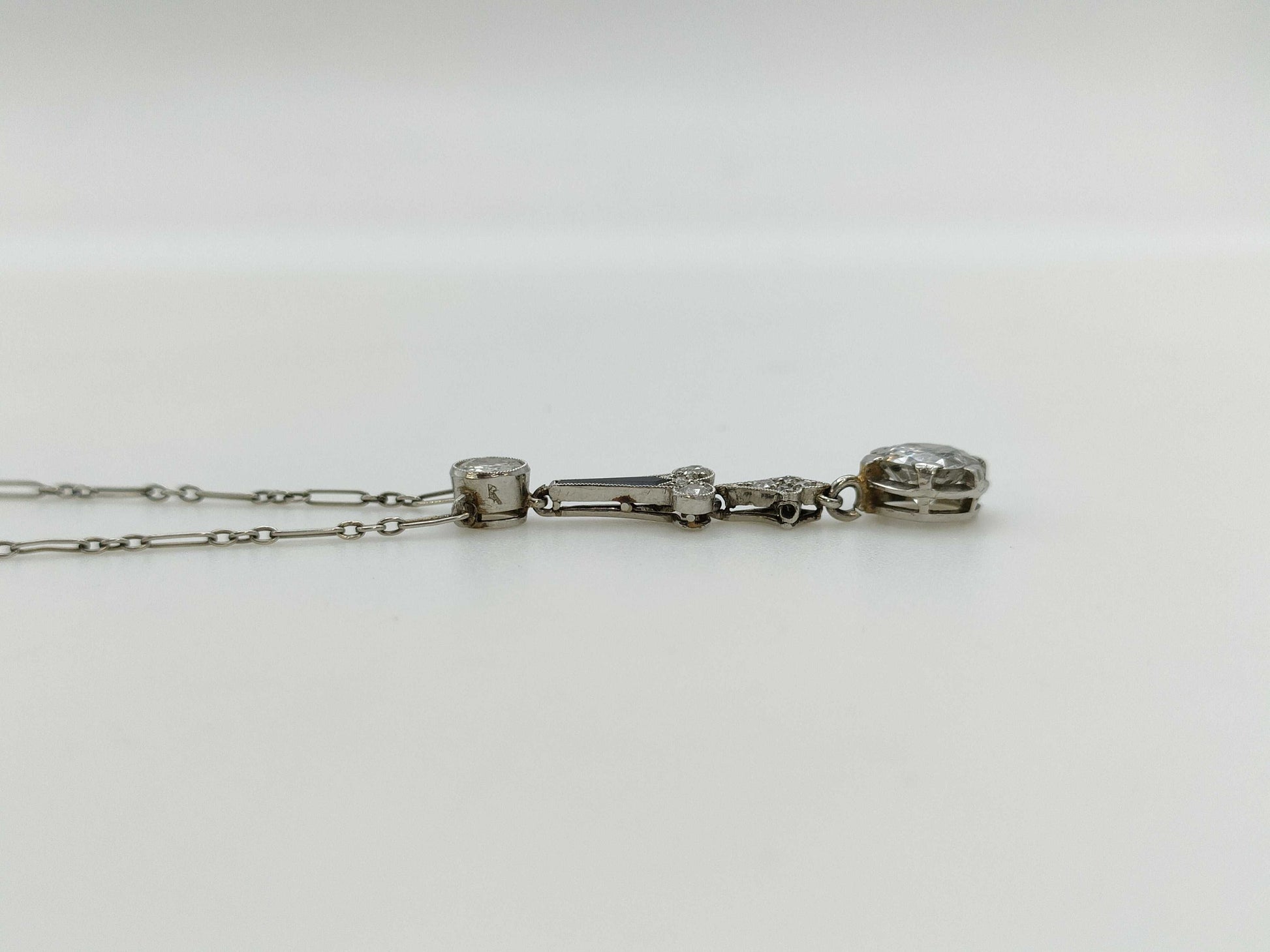 Colored Stone Transparent Stone PT900 Diamond 4.2g Necklace 