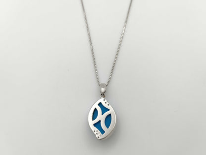 Turquoise D0.06ct PT900/850 8.8g Necklace 