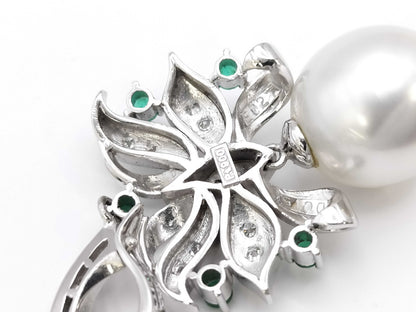 Pearl Diameter Approx. 12.5/13.6mm E0.27ct D0.15ct PT900 11.5g Pendant Top 
