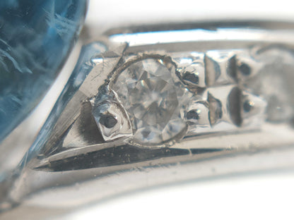 Colored Stone 0.40ct D0.06ct PT900 6.7g Ring 