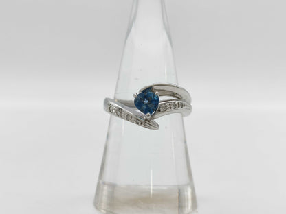 Colored Stone 0.40ct D0.06ct PT900 6.7g Ring 