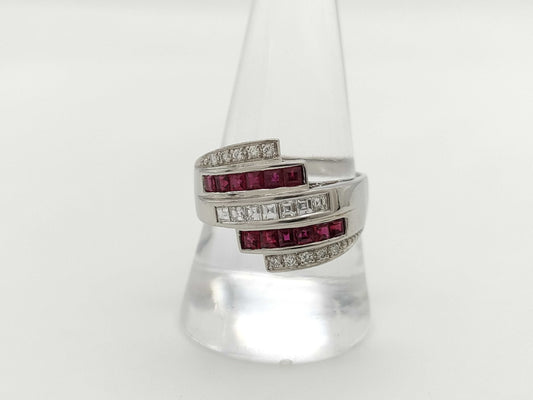 R0.85ct D0.25/0.11ct PT900 9.0g Ring 