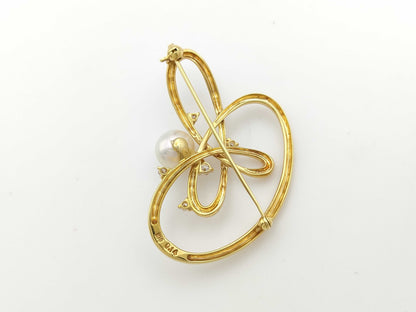 Pearl diameter approx. 8.6mm D0.14ct K18 9.9g brooch 