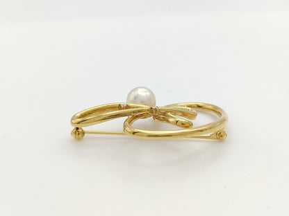 Pearl diameter approx. 8.6mm D0.14ct K18 9.9g brooch 