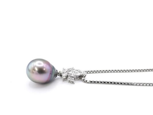Pearl diameter approx. 14.5*11.6mm D0.29ct PT900/850 11.3g Necklace 