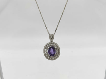AM1.39ct D0.64ct K18WG 5.9g Necklace 