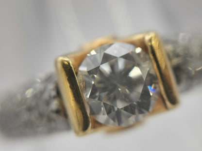 D0.43ct/0.42ct PT900/K18 7.4g Ring 