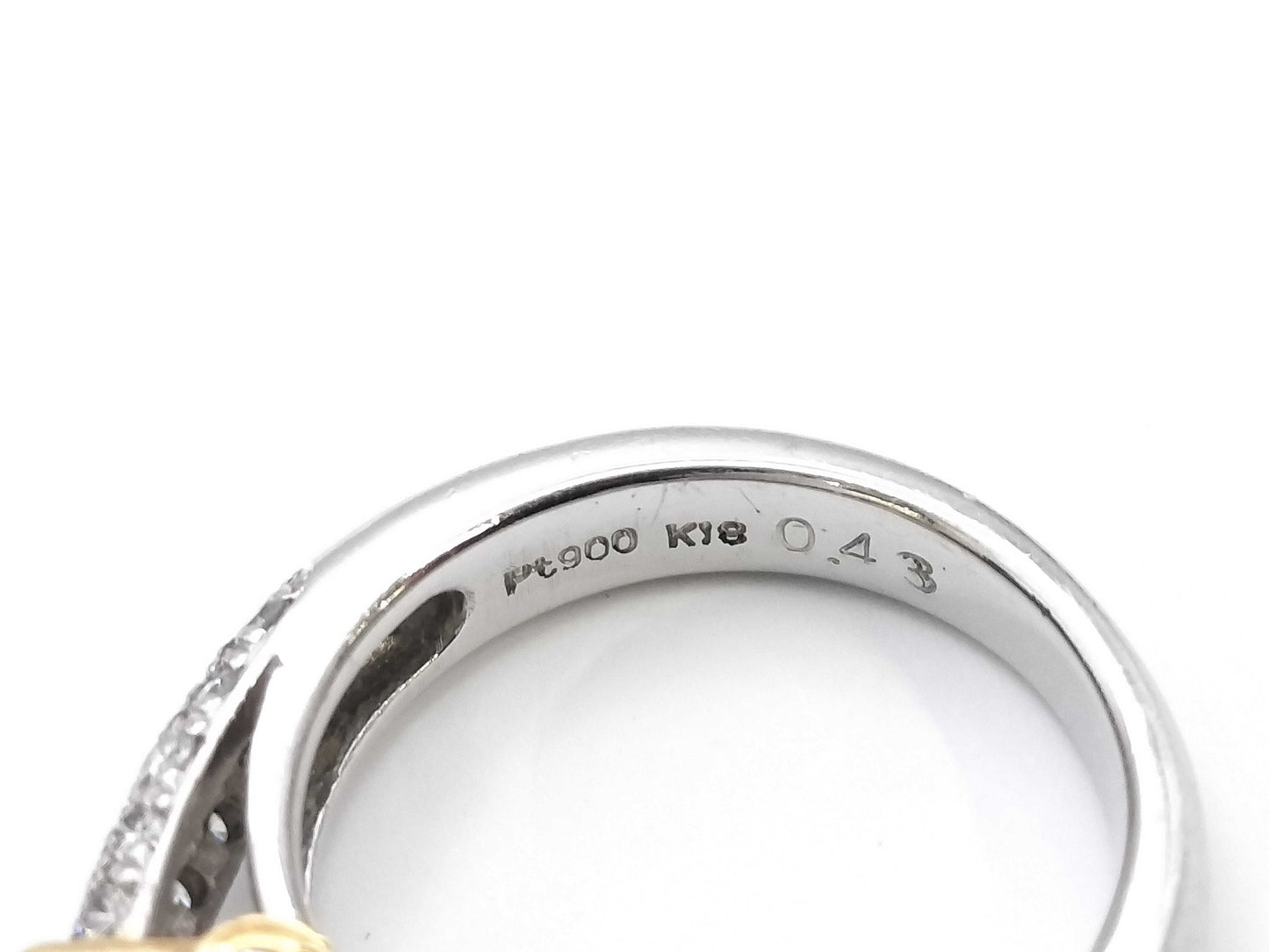 D0.43ct/0.42ct PT900/K18 7.4g Ring 