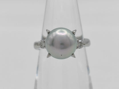 Pearl diameter approx. 9.3mm D0.14ct PT900 7.1g ring 