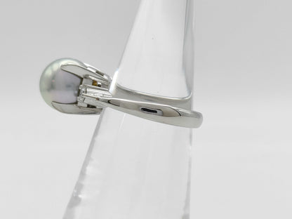 Pearl diameter approx. 9.3mm D0.14ct PT900 7.1g ring 