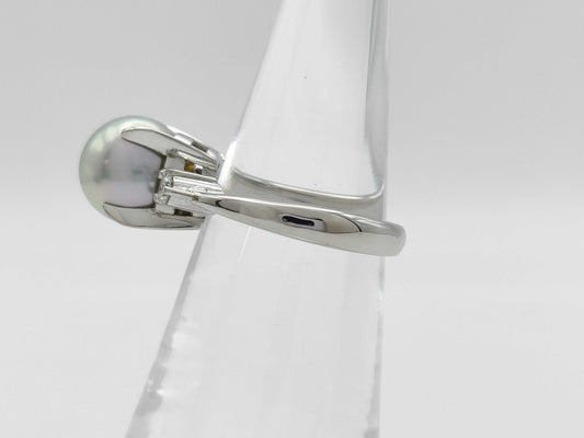 Pearl diameter approx. 9.3mm D0.14ct PT900 7.1g ring 