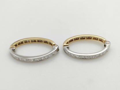 D0.50/0.50ct K18/PT950 5.4g Earrings 