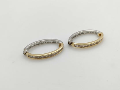 D0.50/0.50ct K18/PT950 5.4g Earrings 