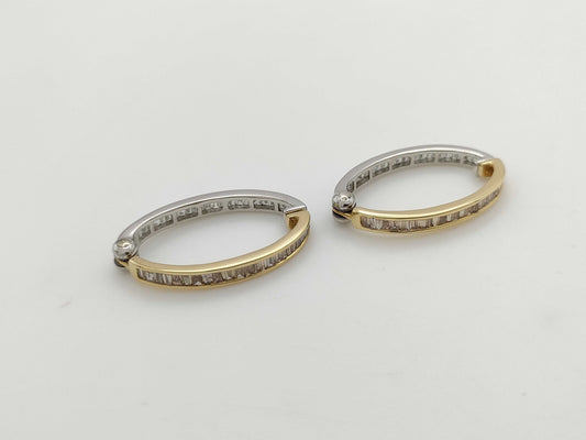 D0.50/0.50ct K18/PT950 5.4g Earrings 