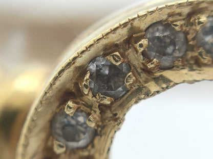 Panther Motif Colored Stone R1.20ct Diamond K18 5.9g Ring 